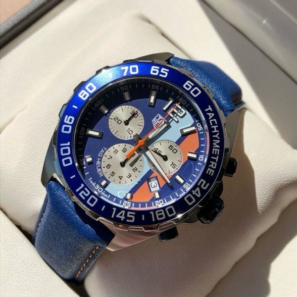 Tag Heuer F1 Gulf Edition Super Clone Horloge - AAA+ Kwaliteit & 1:1 Replica 949584481 - front view | Tag Heuer